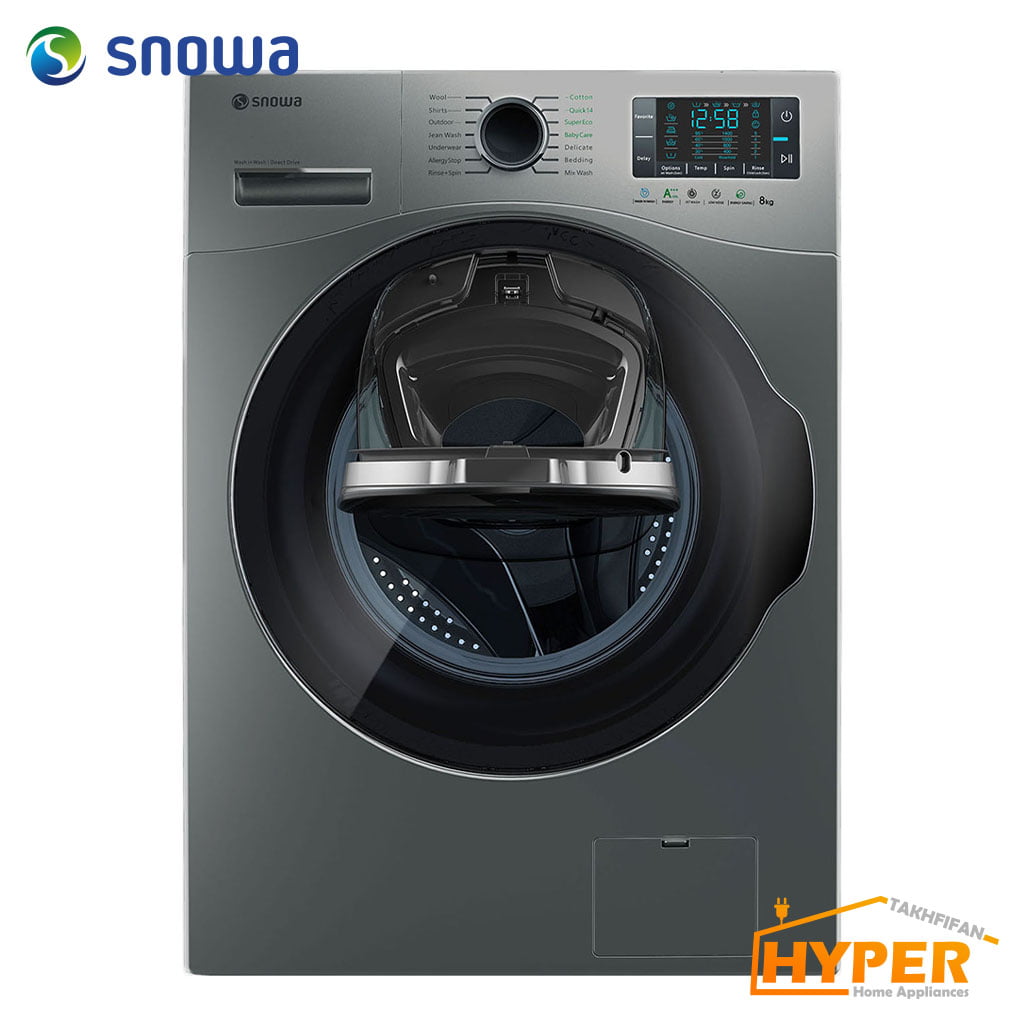 ماشین لباسشویی اسنوا SWM-84608 نقره ای 8 کیلویی