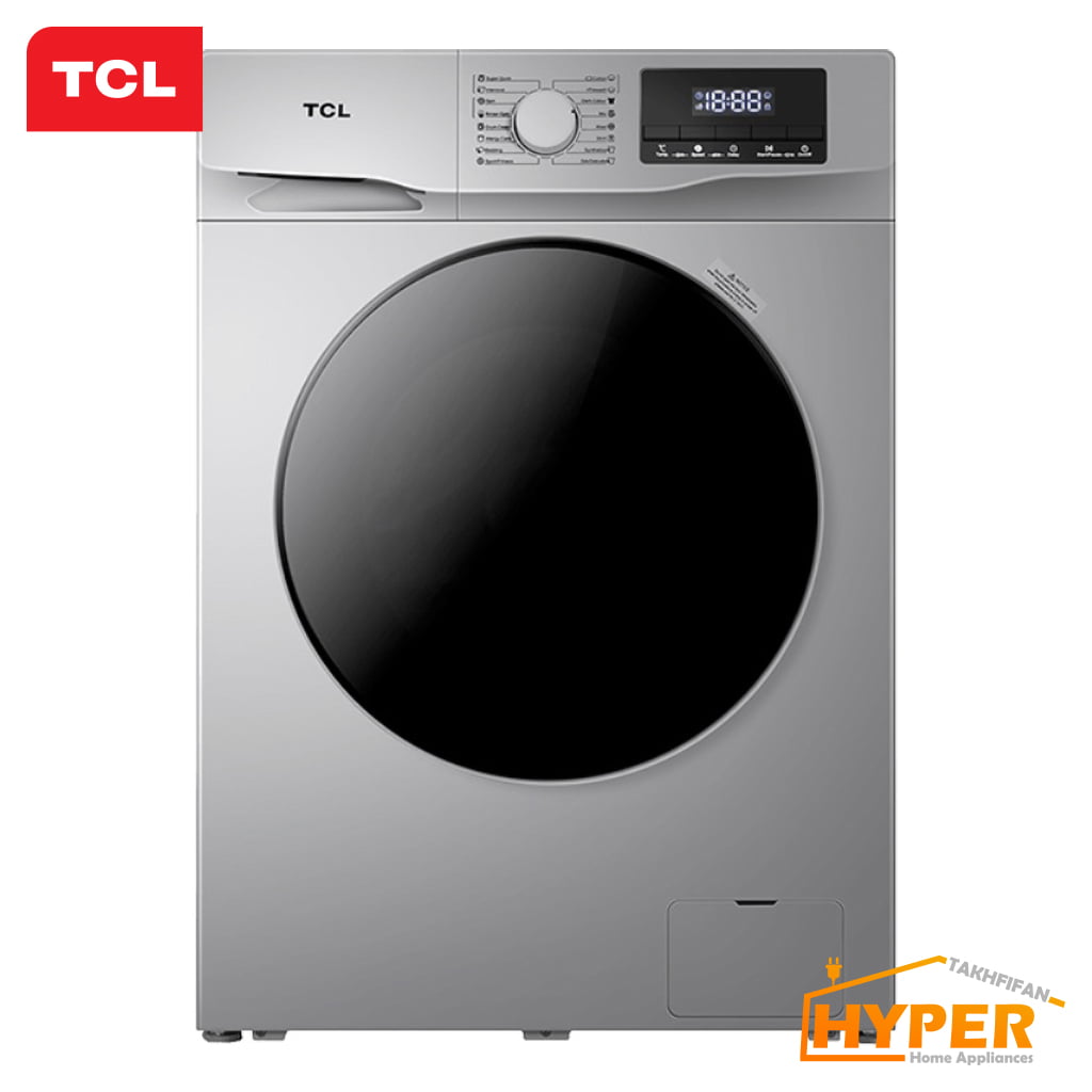ماشین لباسشویی تی سی ال G82-AS نقره ای 8 کیلویی