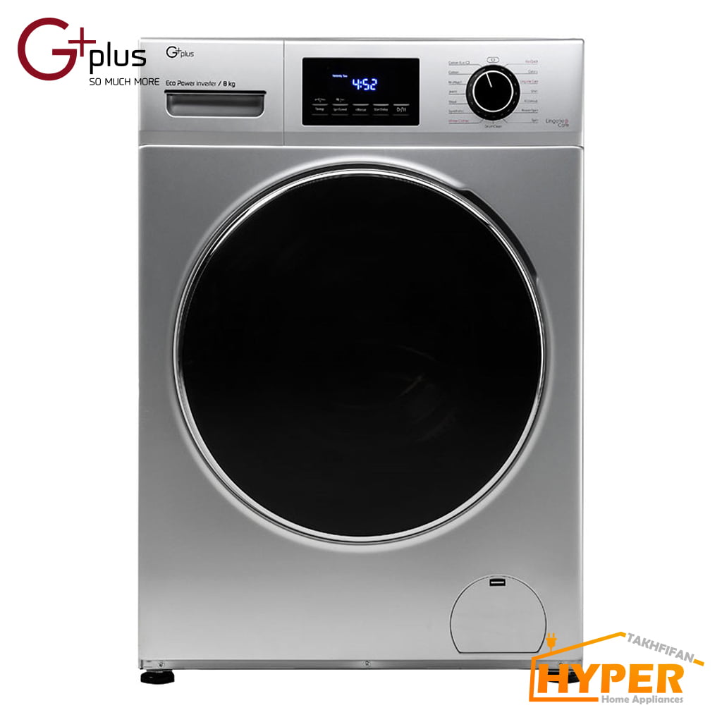 لباسشویی جی پلاس GWM-K844S نقره ای 8 کیلویی