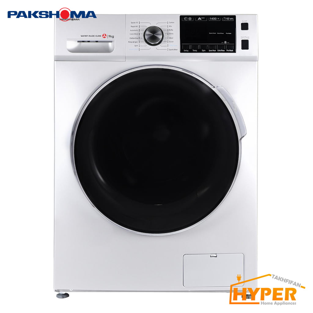 ماشین لباسشویی پاکشوما Pakshoma TFU-93433 WT سفید 9 کیلویی