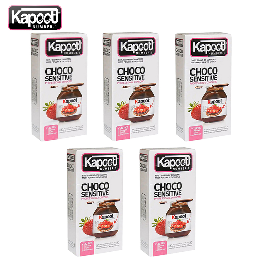 کاندوم شکلاتی کاپوت choco sensitive پنج بسته 12 تایی