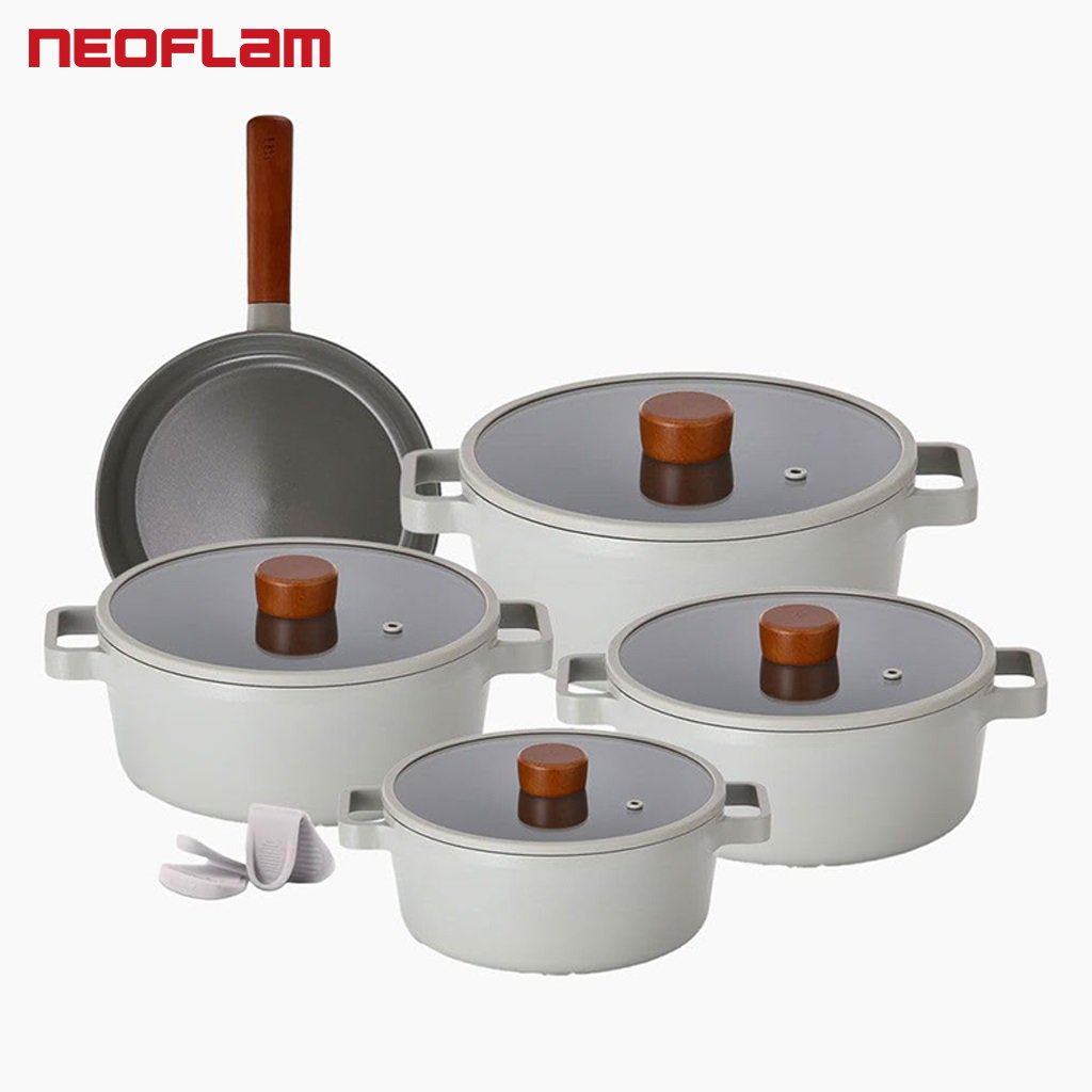 سرویس قابلمه 11 پارچه نیوفلیم فیکا طوسی Neoflam Fika